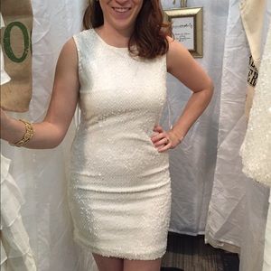 Gorgeous off white sequin mini dress